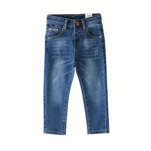 Boys' Stretch Denim Casual Pants with Pockets - Mid-Rise, Straight Leg, Light Wash, All-Season Comfort Fit for -14, Perfect for Outdoor Activities, Boy Jeans, Everyday Youngsters'S Clothing, Comfortable Youngsters'S Wear