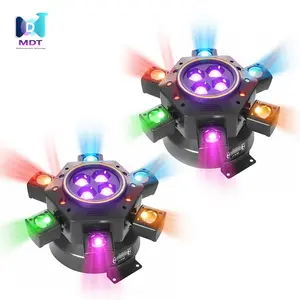 Moving Head Dj Lights for Parties, Stage Light 6-in-1 LED RGBW 6 Arms DJ Lights for Parties Support DMX-512 & Sound Activated, Stage Light for Party