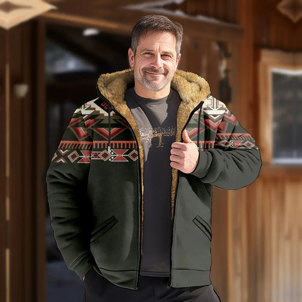 Men'S Camouflage Leaf Print Hooded Jacket with Fleece Lining - Casual Zip-Up Winter Outerwear, Camo Jacket, Warm Autumn Winter Wear Menswear Coats Can be used with raincoat Men'S Camouflage Leaf Print Hooded Jacket with Fleece Lining - Casual Zip-Up Winter Outerwear, Camo Jacket, Warm Autumn Winter Wear Menswear Coats Can be used with raincoat