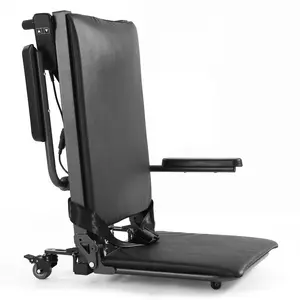Electric Floor Lift Chair for Elderly – 450LBS Capacity, 100 Lifts/Charge &18''Lifting Height, with 4 Locking Wheels,Leather Cushion – Portable Fall Assist for Seniors