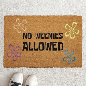 No Weenies Allowed Doormat, Spongebob Door Mat, Funny Welcome Mat, Bikini Bottom Coir Mat, Playful Home Decor, Humorous Entryway Doormat