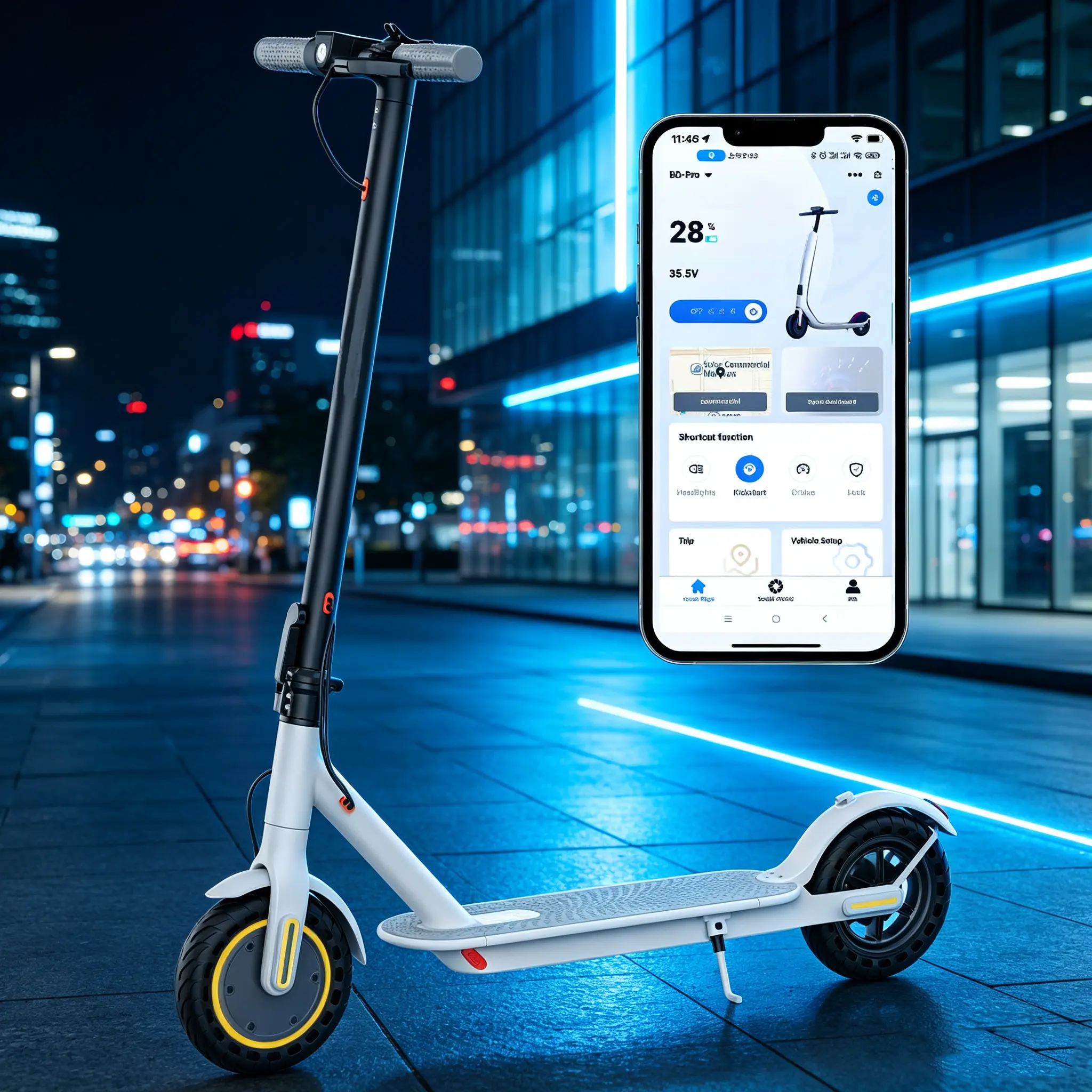 Adult 8.5in Electric Sport Scooter - 350W Motor, 19 MPH Speed, 15-22 Mi Range, 265 LBS Load Capacity, APP Control joy his electricscooter vol pam