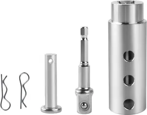 Trailer jack drill adapter, compatible with 1-inch drive shaft, Turbo, ez crank jack adapter tools and 1/2-inch socket drill bits, heavy-duty, suitable for RVs, construction, dump trailers (DIY, campervans)