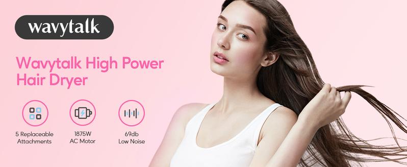 Wavytalk Sleek Sweep Ionic Hair Straightener Brush and Blown Away Ionic Hair Dryer with Diffuser Set