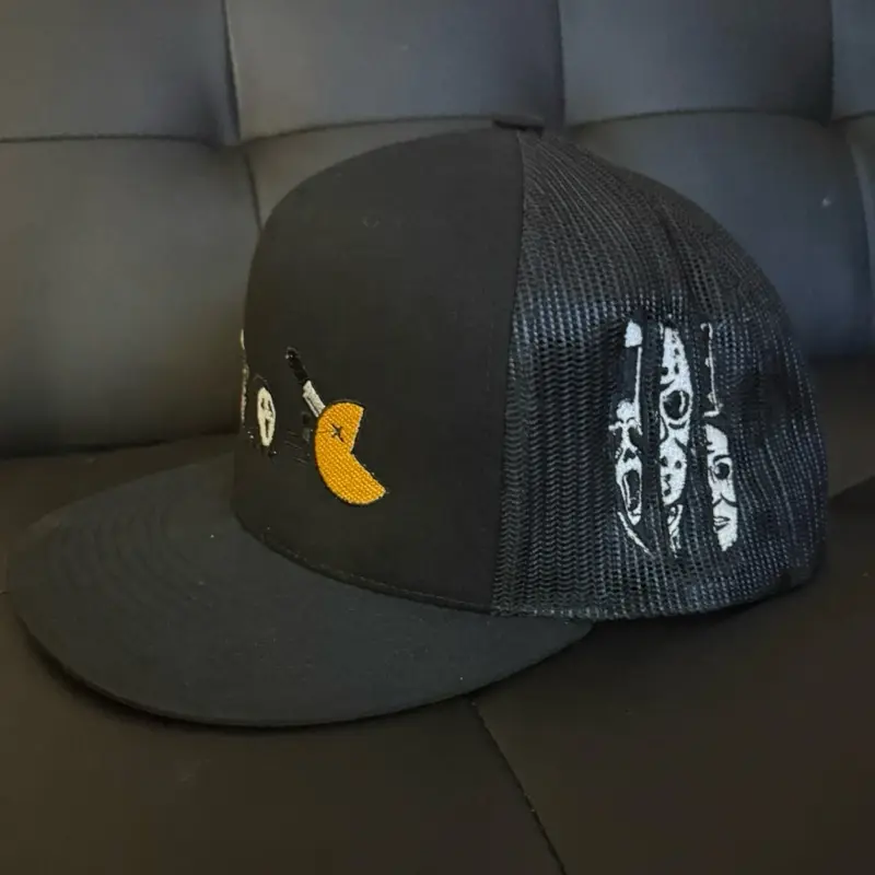El Mago Style Hat with Killer Design JR GGHATS Style Black Mesh Cap with Unique Embroidery