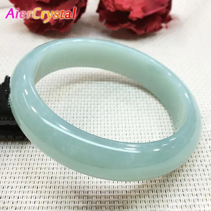 Myanmar Round Bracelet Natural Jade Ice Jade bangle Small Jewelry  Light Green Fashion Accessories Lucky Stone Gift for Mother