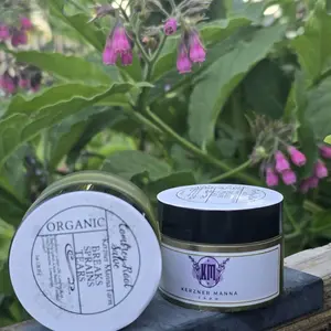 Kerzner Manna Farm Comfrey Root Salve - Organic Breaks Sprains Tears - Herbal Formula for Natural Relief Essential Wellness Treatment Therapeutic Healthy