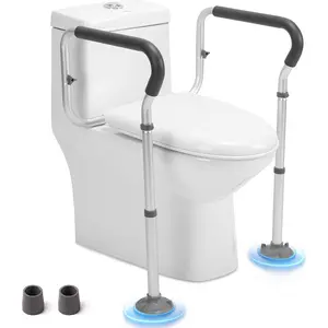 Toilet Safety Rail for Seniors, Toilet Grab Bars for Seniors and , Toilet Handles for  with Adjustable Width and Height, 350 lb Weight Capacity