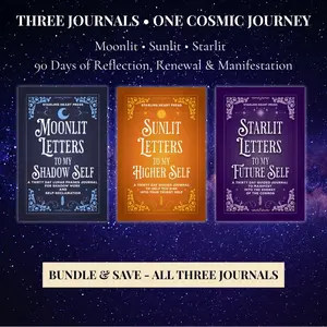 Starling Heart Press Letters Trilogy Journal Set | Moonlit • Sunlit • Starlit | 90-Day Guided Journaling Journey for Healing Growth & Manifestation Bundle Edition