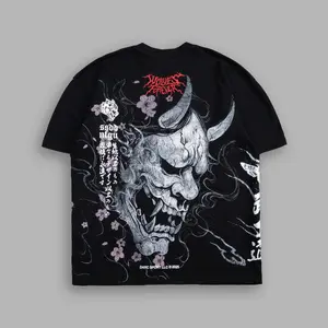 Darc Hannya "Side By Side" Premium Tee in Black – Heavyweight American Streetwear Oversized Cotton Crewneck Graphic Tee
