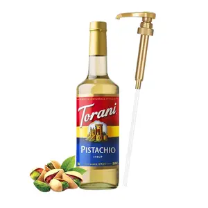 Torani Pistachio Syrup for Coffee, Lattes, Desserts, Sodas & More – 25.4 fl oz Barista-Style Flavoring Syrup with Jimoco Pump – Gluten-Free, Kosher, Drink & Beverage Mixer
