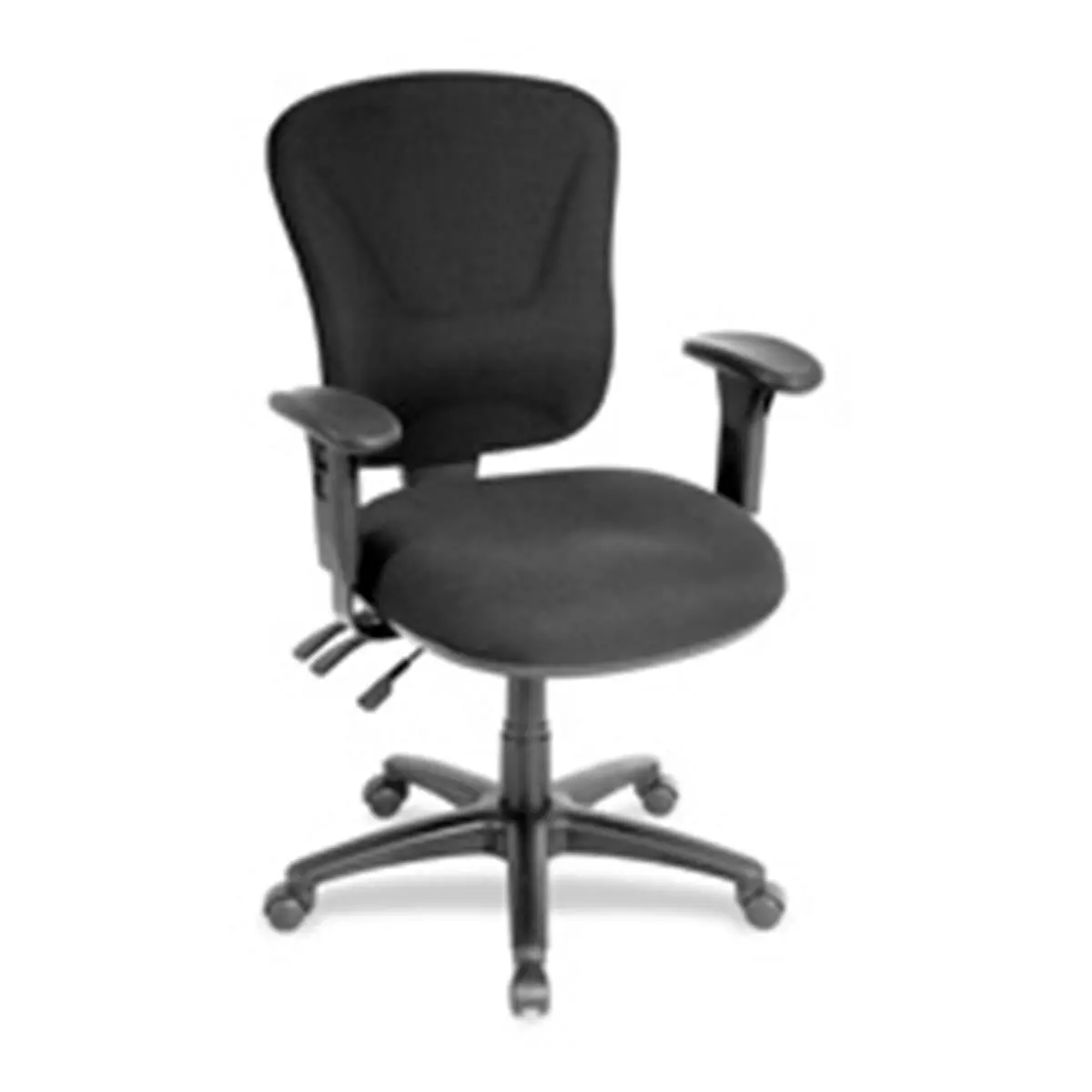 212 MAIN Mid-Back Commercial Office Task Chair - 360 Degree 360° Rotating Adjustable Arm Armrest Comfortable Desk Chair, 26.75in x 26in x 39.25in-42in, Black, Contoured Seat, Molded Foam, Pneumatic Height, 360 Degree Desk Chairs, 360° Rotating Adjustable