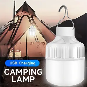 Super Bright USB Rechargeable Camping Flashlight with Hook, LED Portable Lantern, Emergency Adventure Camp Fishing Night Light