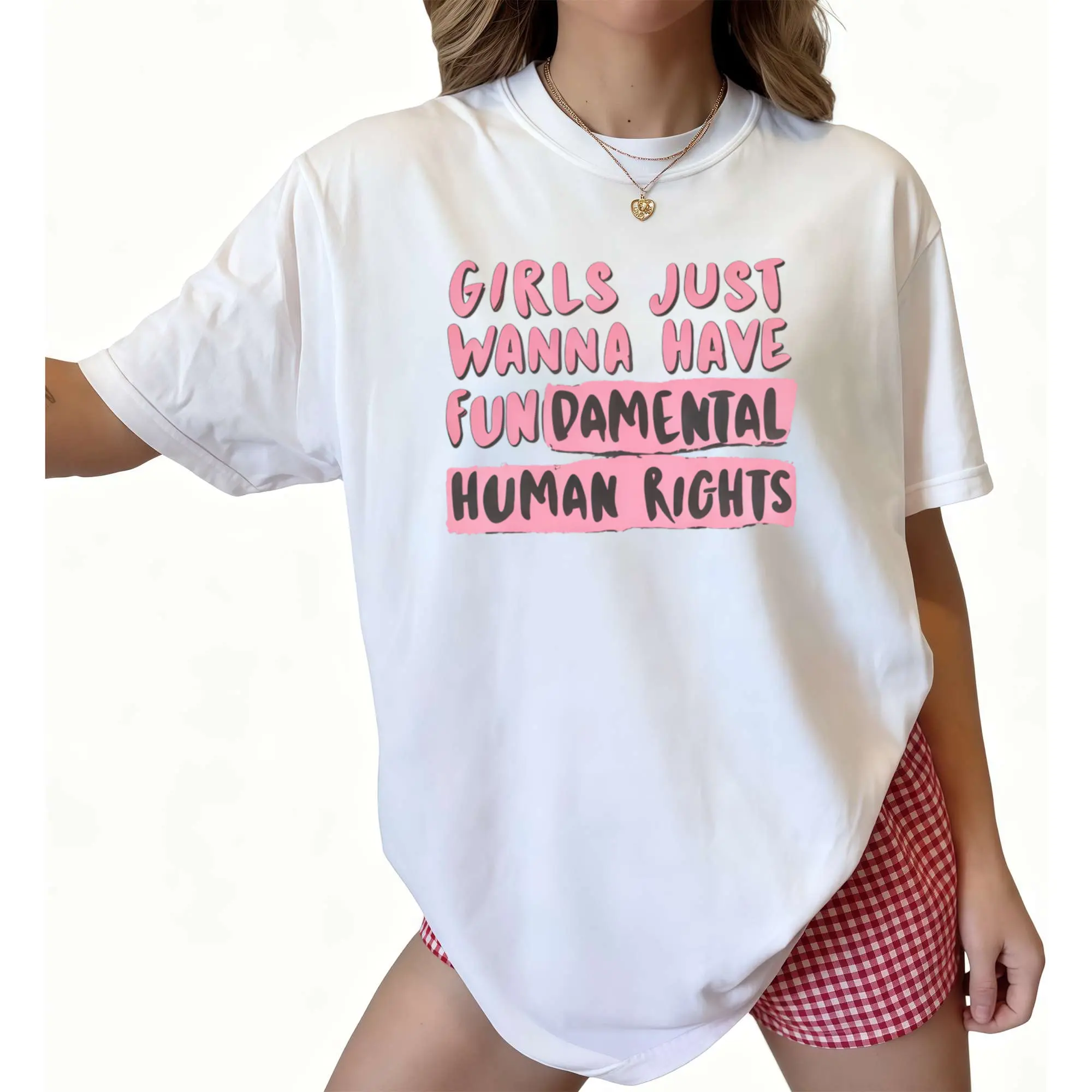 Girls Just Wanna Have Fundamental Human Rights Top Unhinged Feminist Boxy Tee 4b Movement Top Raging Feminist Gift Misandrist Tee
