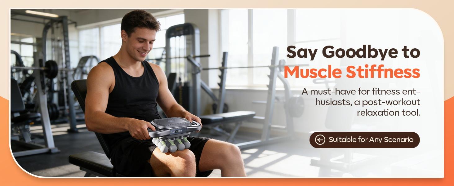 Head Massage Gun with 9 Modes, Deep Tissue Percussion with 30 Levels Quiet Muscle Massage Gun with Red Light Therapy for Full-Body Relaxation, Daily Use Gift