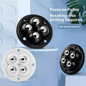 4-Pack Heavy Duty Stainless Steel Ball Casters, featuring 4 steel balls for smooth 360° rotation. Ideal for kitchen appliances, small furniture, trash cans, storage boxes, coffee machines, and more, providing durable and effortless mobility for your furni
