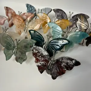 Natural Crystal Butterfly Figurine Authentic Crystals Random Selection Unique Decorative Piece