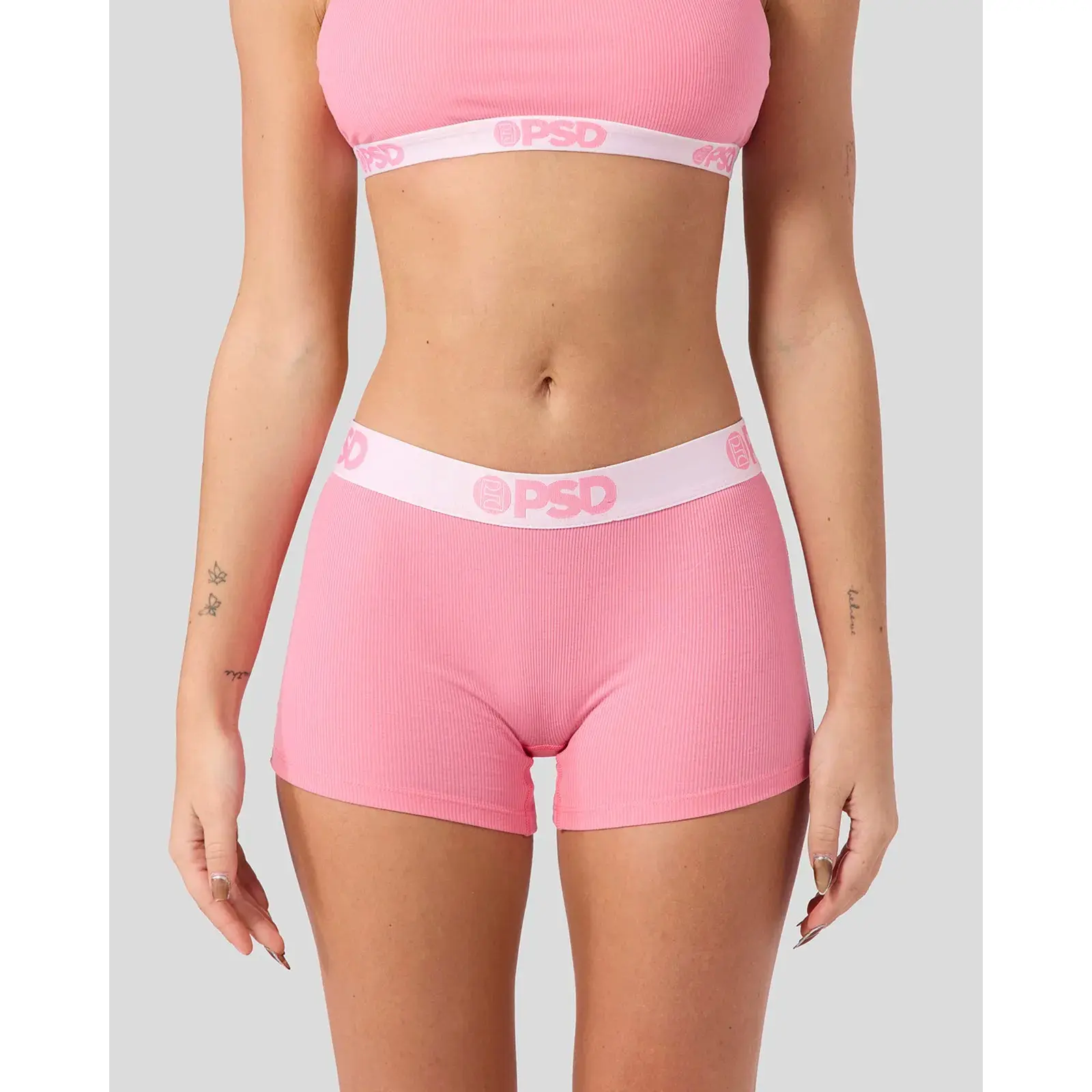PSD Womens Baby Pink Rib Boy Short Underwear - Comfortable, Breathable, Ultra-light Fabric