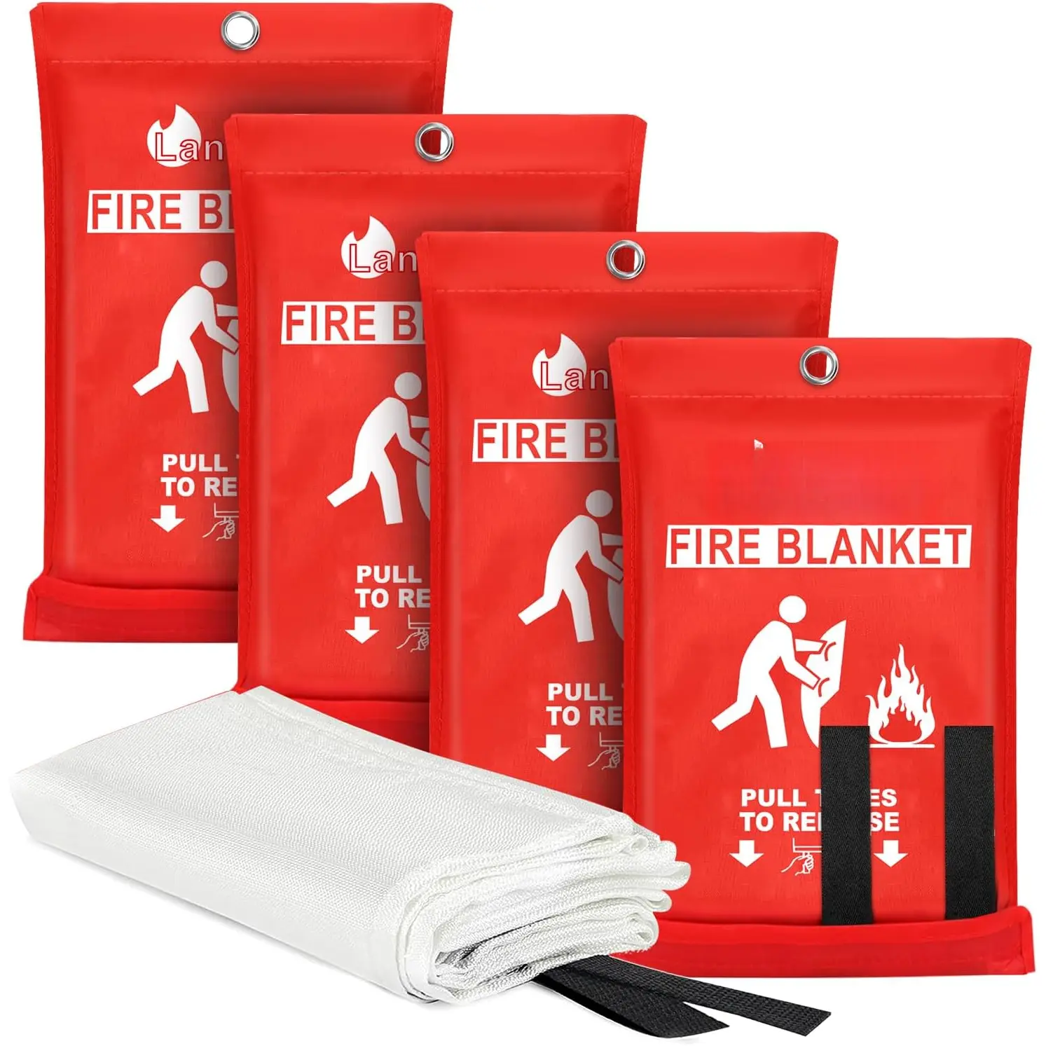 2025 Emergency Fire Blanket, Fire Extinguisher Blanket, Fire Suppression Fabric Flame Retardant Towel Flame Safety Cloth for Home, Kitchen, School, Grill, Car, Office, Warehouse(40" x 40")