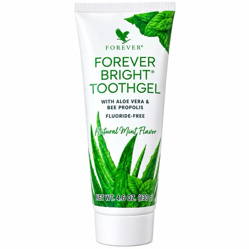 FOREVER Bright TOOTHGEL with Aloe Vera & Bee Propolis Fluoride-Free Formula for Sparkling Teeth Fresh Breath Natural Mint Flavor