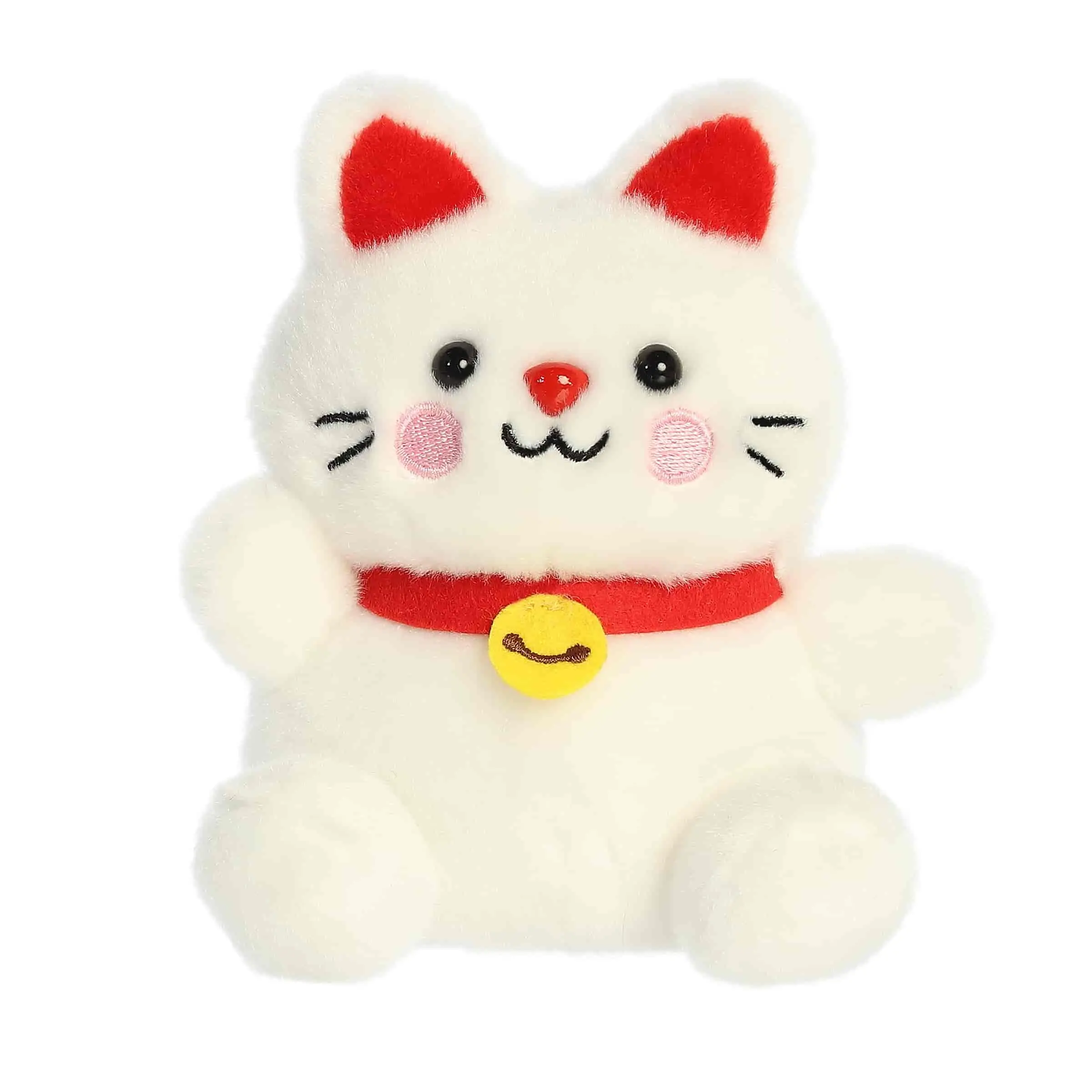 Palm Pals Adorable Kota Lucky Cat White Soft Plush Collectable Stuffed Animal