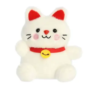 Palm Pals Adorable Kota Lucky Cat White Soft Plush Collectable Stuffed Animal