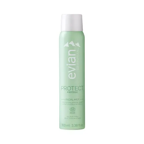 Evian Protect Facial Mist - Improve your Skin Barrier - Lock in Hydration - Reduce Dullness - Organic - All Skin Types - French Alps Skincare
