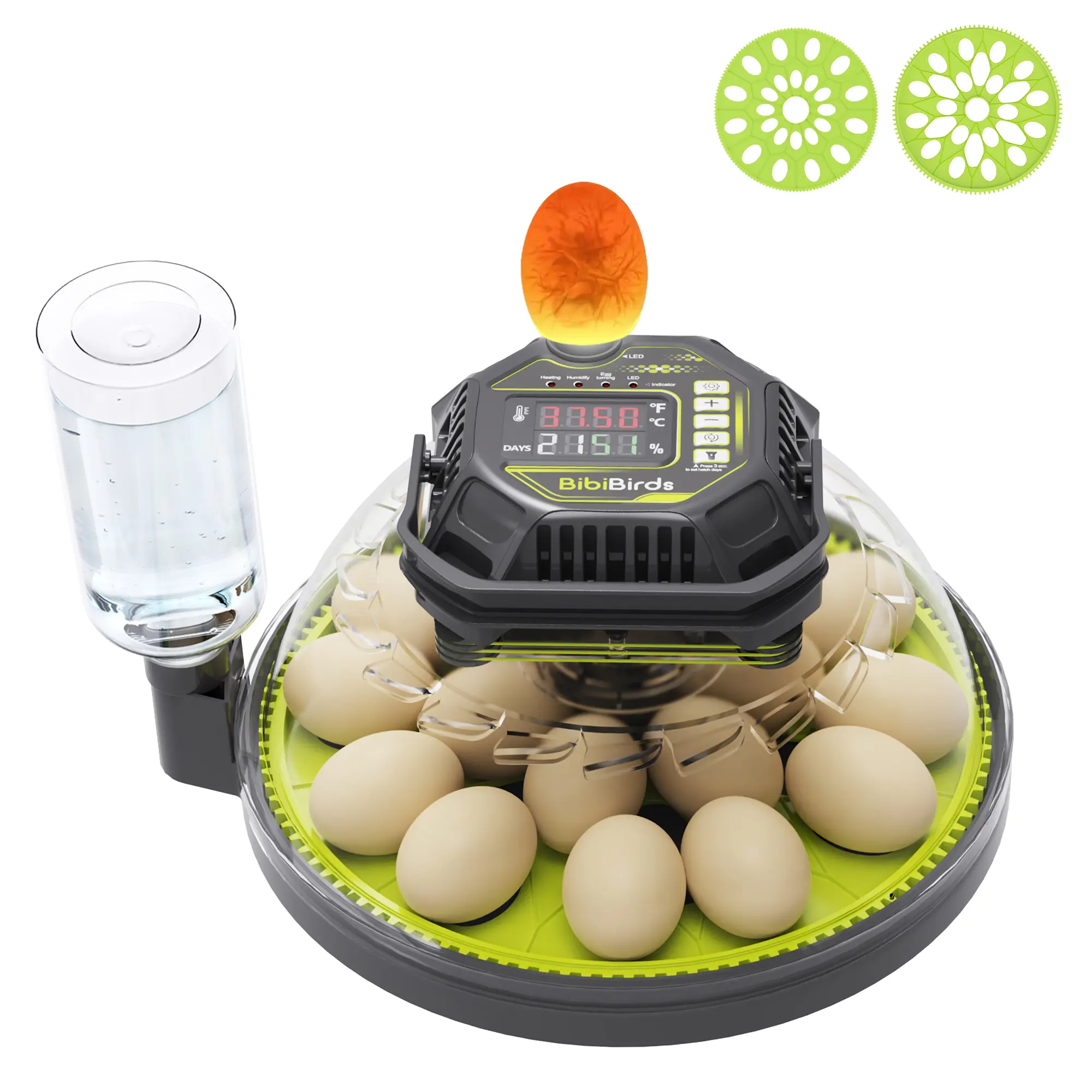 Full Automatic Incubator For Hatching Eggs, 18 Egg Incubadora With Automatic Egg Turning, Temperature And Humidity Control, Auto Water Refill, Day Counter ,Egg Candler, 2 egg Tray for Hatching Eggs, Incubate Chicken Eggs Duck Goose Quail Birds