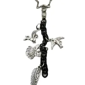 #41 Celestial Flight Keychain Black and Gold Keychain for Everyday Wear