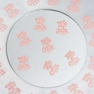 300 Pcs Pink Metallic Foil Baby Shower Table Confetti, Party Sprinkles - Cute and Festive Design