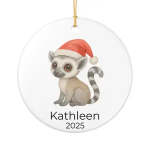 Personalized Baby Lemur Christmas Ornament, Cute Safari Animal Ornament for Kids, Custom Name Holiday Keepsake 2025