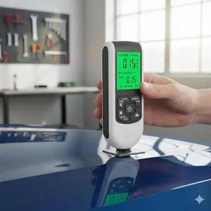 Professional Car Paint Coating Thickness Gauge 0-2000μm, Metal & Non-Metal Dual Mode Detector, Essential for Used Car Assessment, Auto Body Repair & Detailing, Portable Manual Coating Tester Kit