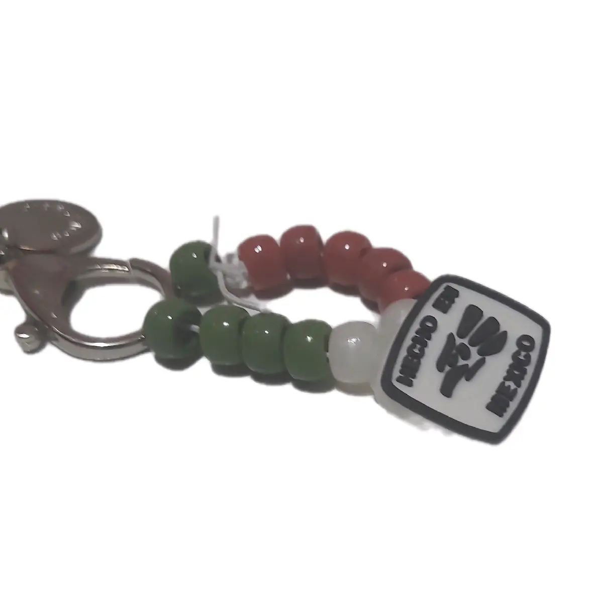 Peachy Kandi Mexico Flag Kandi Bracelet with Charm - Colorful Beads, Includes Charm, Unique Design