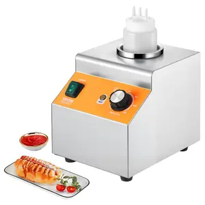 VEVOR Electric Bottle Warmer with Bottle, 0.8L Commercial Cheese Dispenser, Fudge Warmer 86-185 Temp Adjustable, Plastic Bottle Nacho Cheese Sauce Warmer for Hudge Cheese Caramel, Square