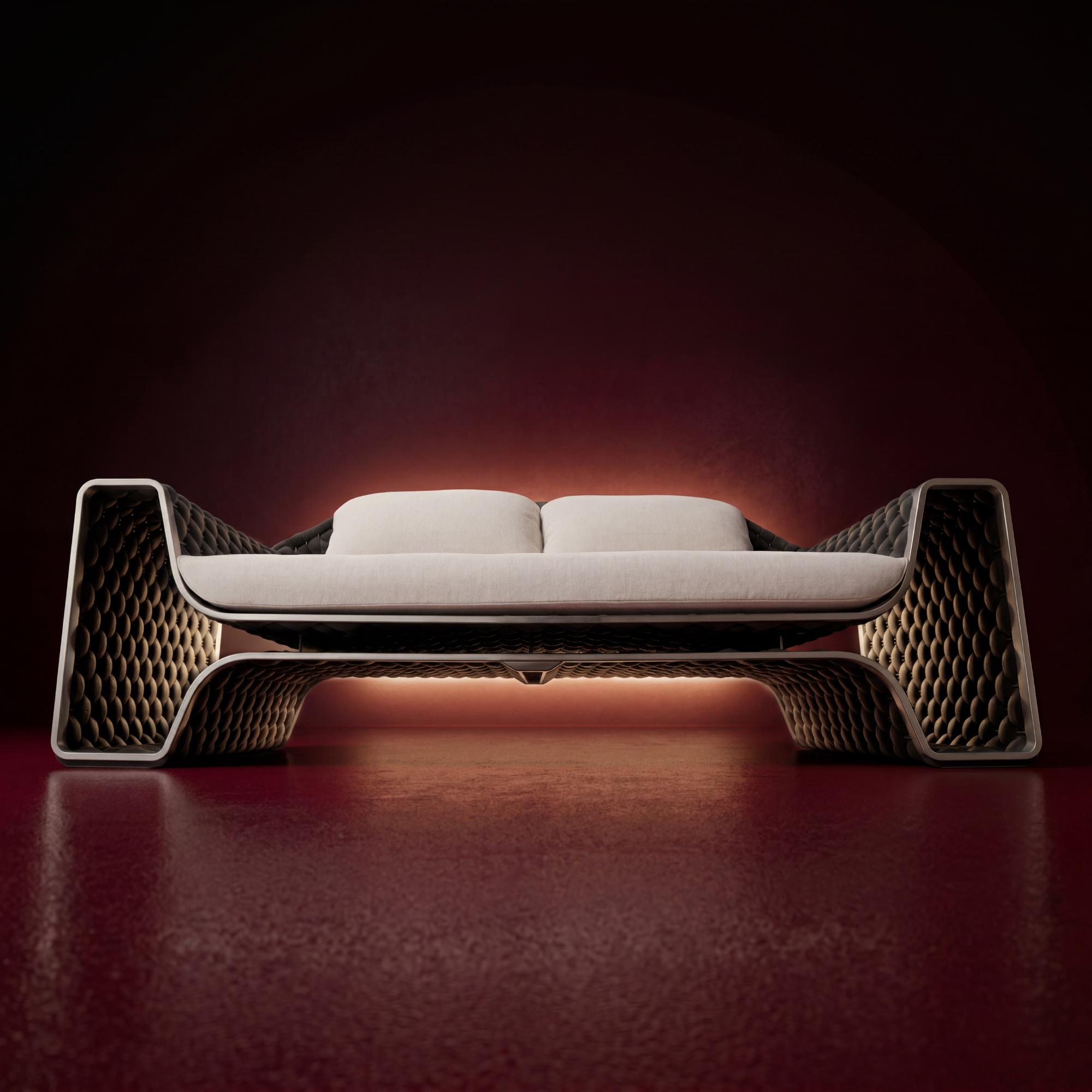 【Summerfinds】OVIOS × Studio F.A. Porsche Designer Outdoor Sofa Collection, 4-Piece Luxury Patio Furniture Set with Coffee Table, Masterfully Hand-Woven Craftsmanship, Aviation-Inspired Aluminum Frame for Villa Terrace & Luxury Backyard