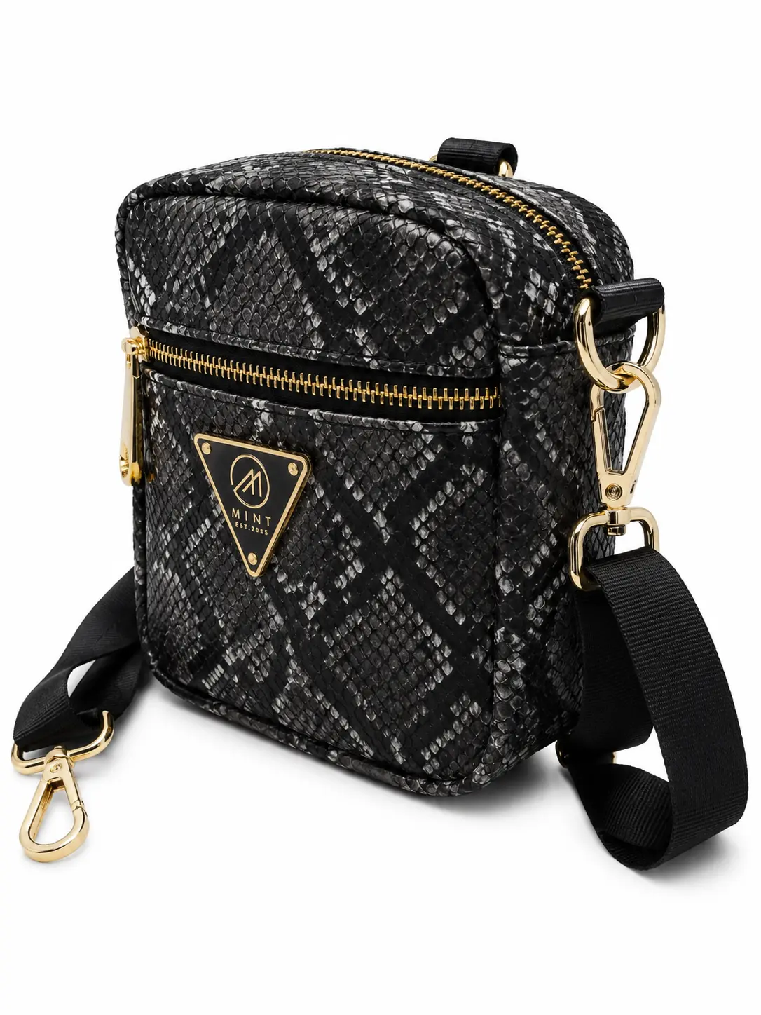 Mint Cobra Medium Cross Body Bag (Black)