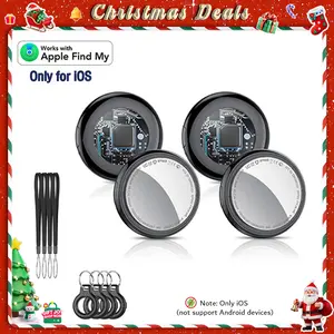 [Valentine's Day] Tukio Tx02 GPS Tracker (iOS Only) for Cars & Pets - Mini Clear Design, Weatherproof Case, Anti-Lost Device, Works with Apple Find My (iOS Only), No Monthly Fees, IP67 Waterproof, Replaceable Battery Remote