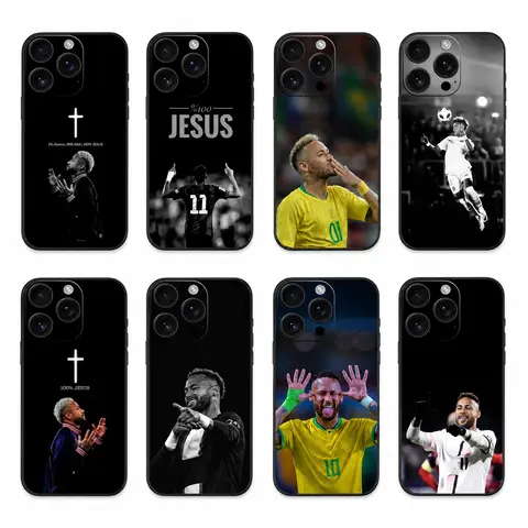 Football For N-NeYmAr 10 Phone Case For iPhone 18 17 16 15 14 13 12 11 Pro Soft Black Cover Shockproof Protection Anti-Drop Protective Protector Shell Cover