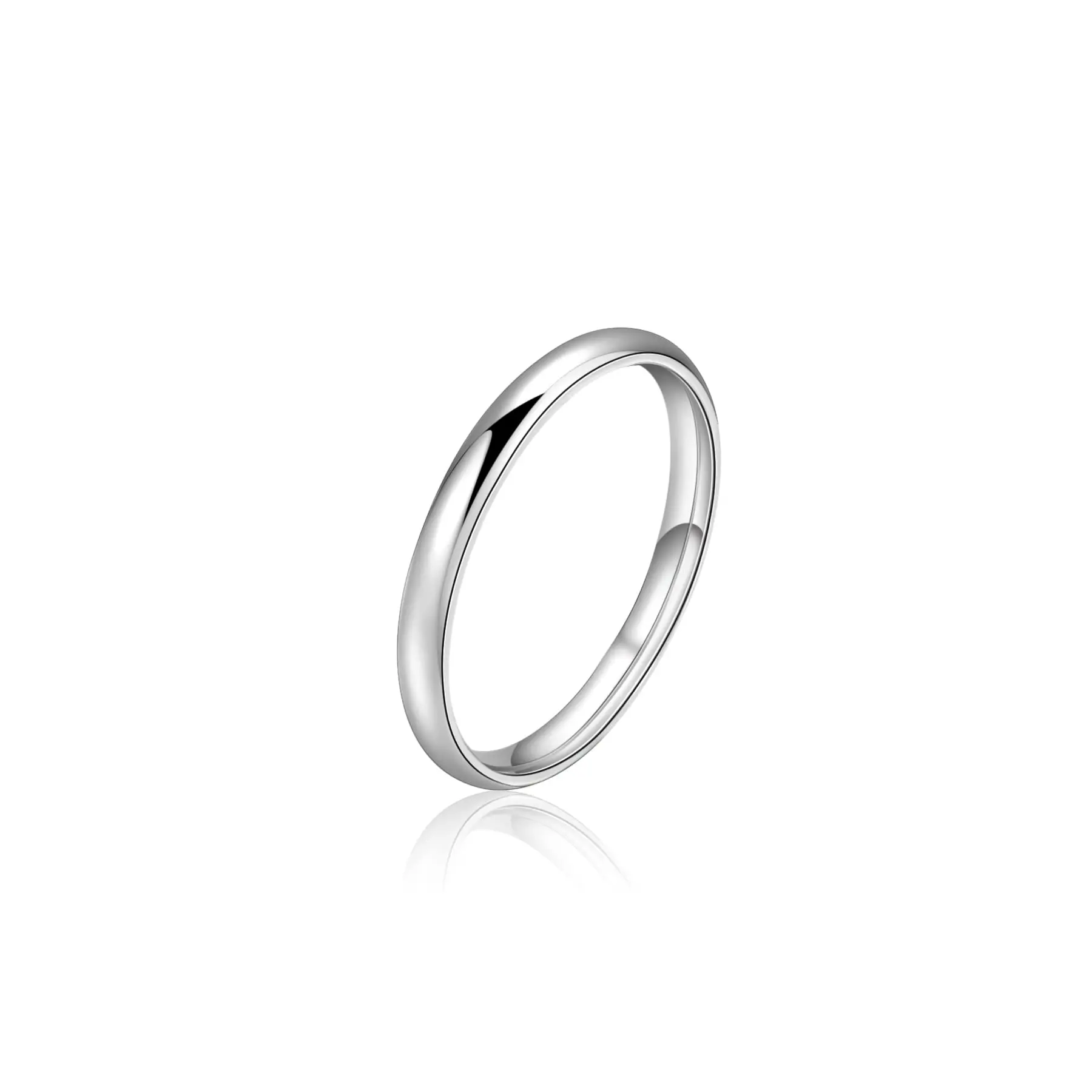 2mm Simple Pinky Ring High Polishing Dome Thin Minimalist Stacking Knuckle Plain Band Size 2-8.5