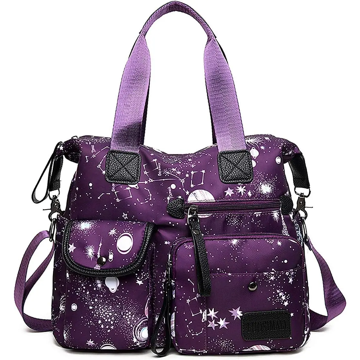 Tote Bag for Women,Multi Pockets  Handbag,Nurse Bag for Work,Large Cross  Purse,Fashion Nylon Top Handle Satchel