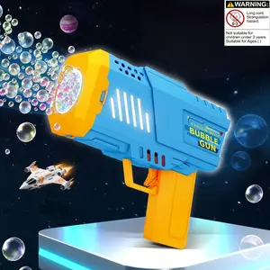 Bubble Machine Toy with Lights, Automatic Bubble Gun Model, Indoor Outdoor Interactive Gift for Boys Girls, Includes 60ML Bottle