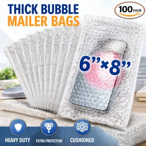 100 Pack 6x8 Inch Bubble Out Bags – Double-Side Premium Bubble Pouches, Cushioning Wrap for Moving, Shipping, Storage – Summer Sale, Mid Year Sale, Deals for You, Restock