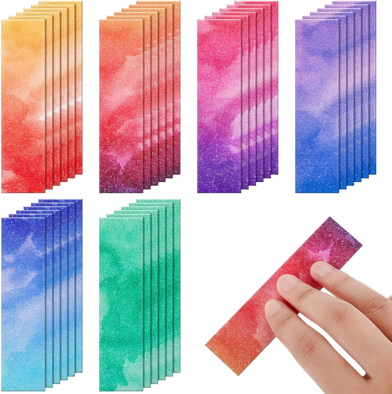 36-Count Watercolor Style Synthetic Sensory Tactile Stickers - Fidget Textured Adhesive Strips, Modern Relax & Peaceful Calm Items for Adults' Desk (Toys for DIY Scrapbooking & Stamping)