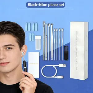 Smart Visual Ear Cleaner Kit - HD Camera Earwax Removal Tool with Medical Silicone Tips, iPhone/Android Compatible, Springtok Spring Gift Set Wireless WiFi waterproof endoscope Rechargeable clean cam battery dual power cleaning scoop wax removal tool usb