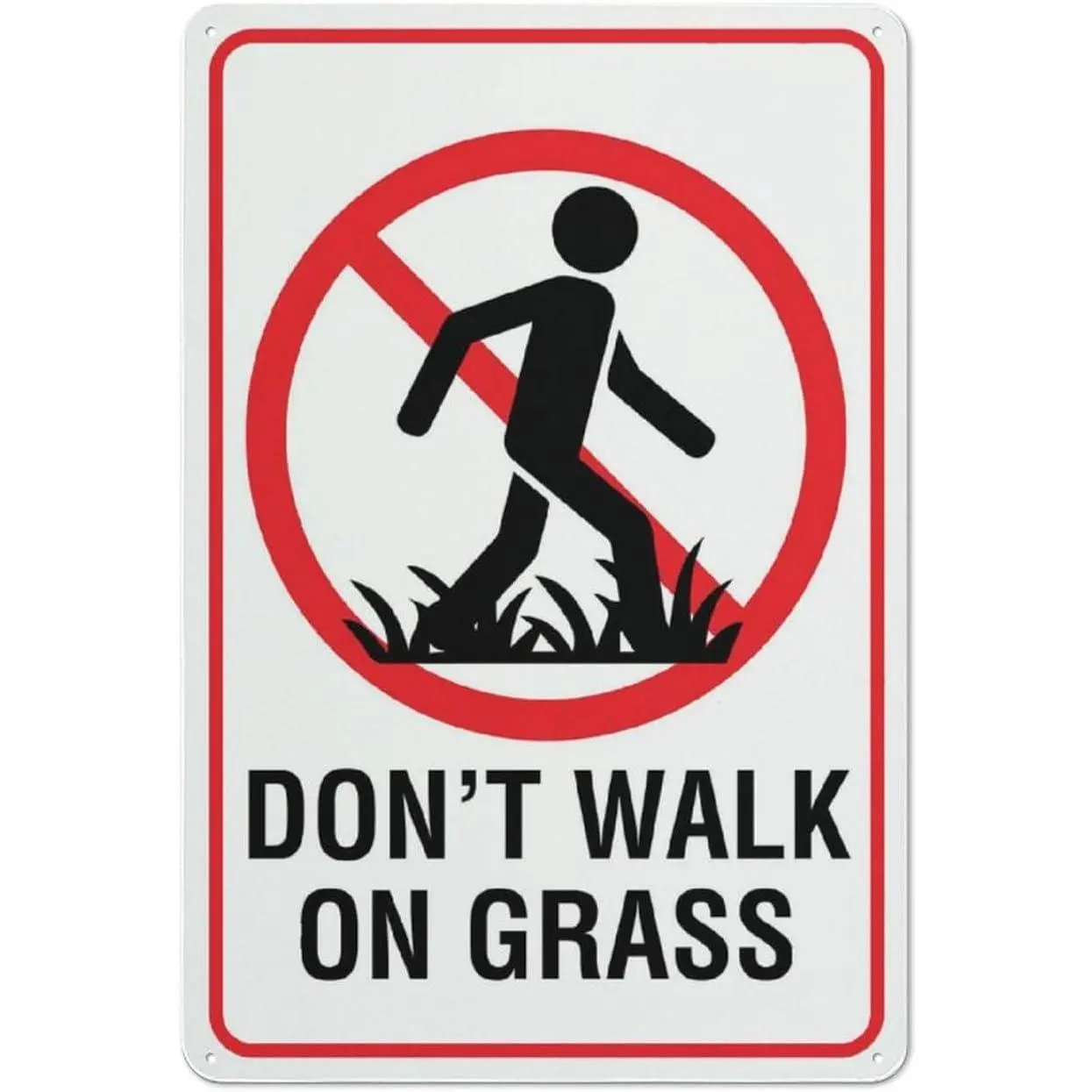 Dont Walk On Grass Sign 12X8 Inch Tin Sign Great For Garden And Yard Wall Decor