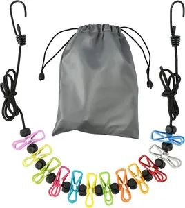 Retractable Portable Clothesline for Travel, Clothing line with 12 Clothes Clips, for Indoor Laundry Drying line, Outdoor Camping Accessories