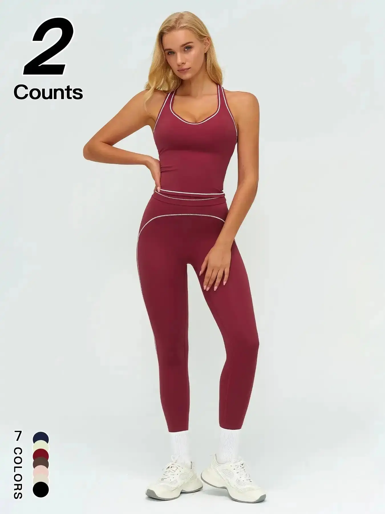 Women's Flattering Quick-Dry Colorblock Sports Bra Tank Top Babydoll Set, High-Waisted Vintage Straight Leg Pants, Outdoor Fitness Yoga Casual Sportswear Set, Gym Ready, Streetwear Style, Comfort Fit, effortless layering