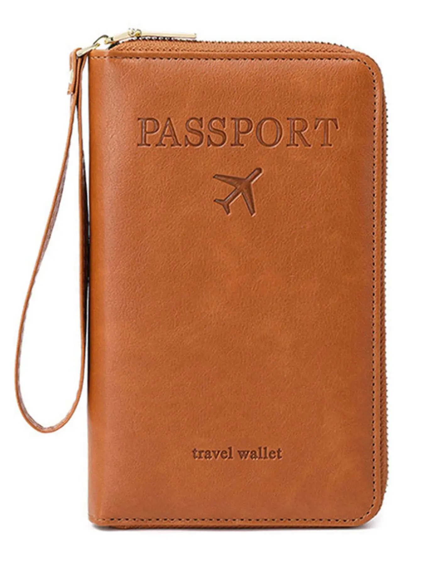 Unisex Zippered Passport Holder, Travel Document Holder, Leather Travel Wallet with 2 Passport Slots, Multi-Card Organizer for Family Travel, International Trip & Gift, Travel Essentials, Travel Accessories