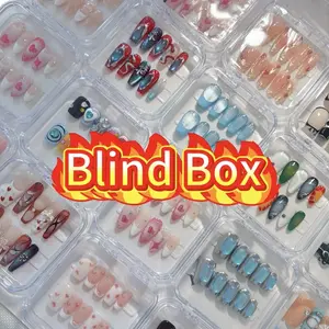 BLIND BOX / 2 Sets or 4 Sets Press on Nails/ 3d Gel Fake Nails/ Short Nails/ Long Nails/ Acrylic fake Nails/ Glossy Nails