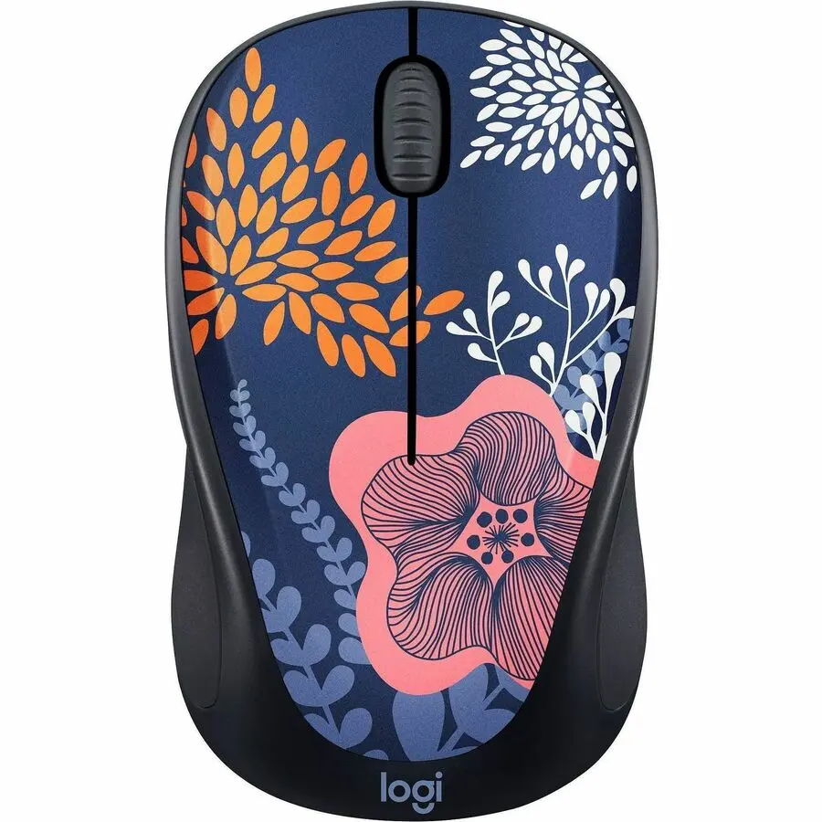 Logitech M317 Wireless Optical Mouse, Ambidextrous, , Forest Floral 910-006552